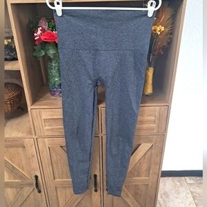 SPANX XL Heather Gray Leggings Full Length To Ankle Compression Waist Stretchy